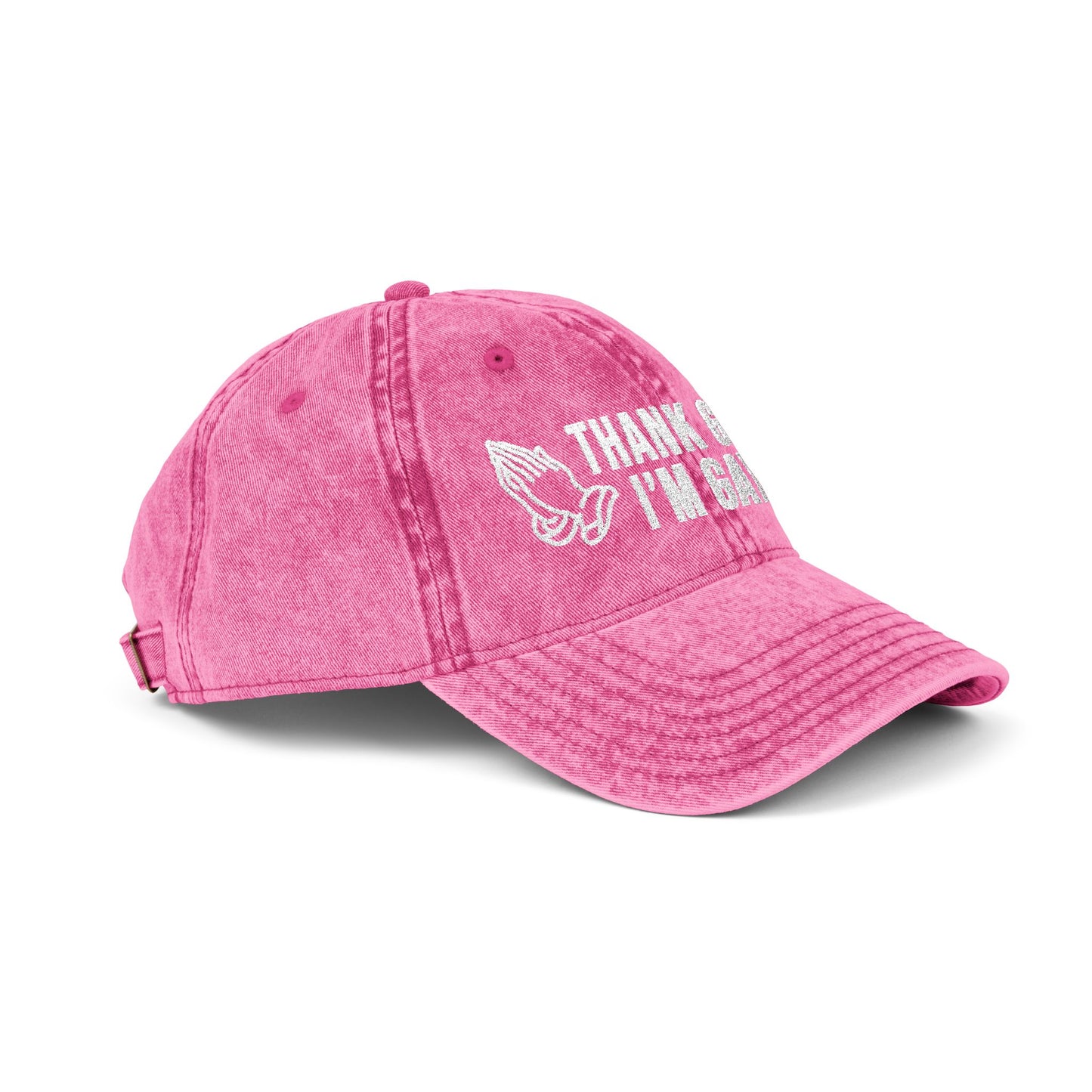 Vintage Embroidered “Thank God I’m Gay” – Cap