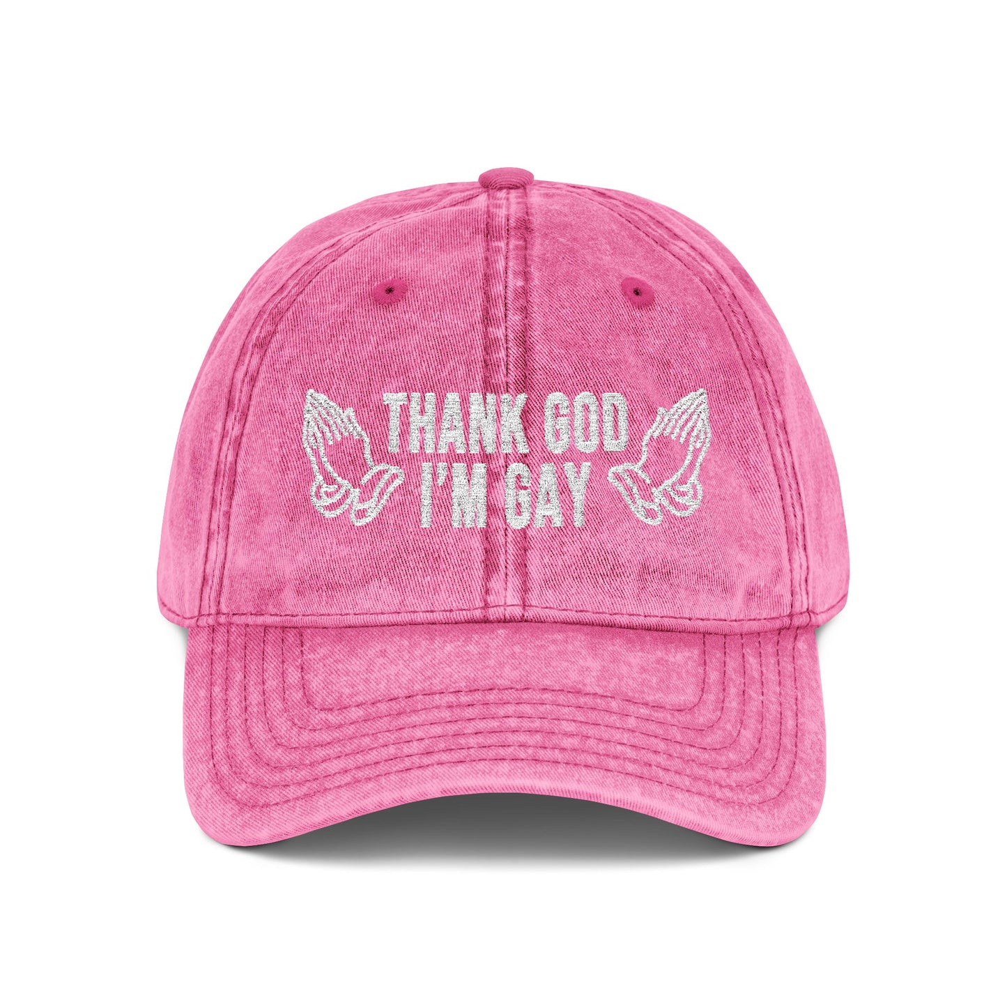 Vintage Embroidered “Thank God I’m Gay” – Cap