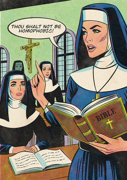 Thou Shalt No Be Homophobic Art Print