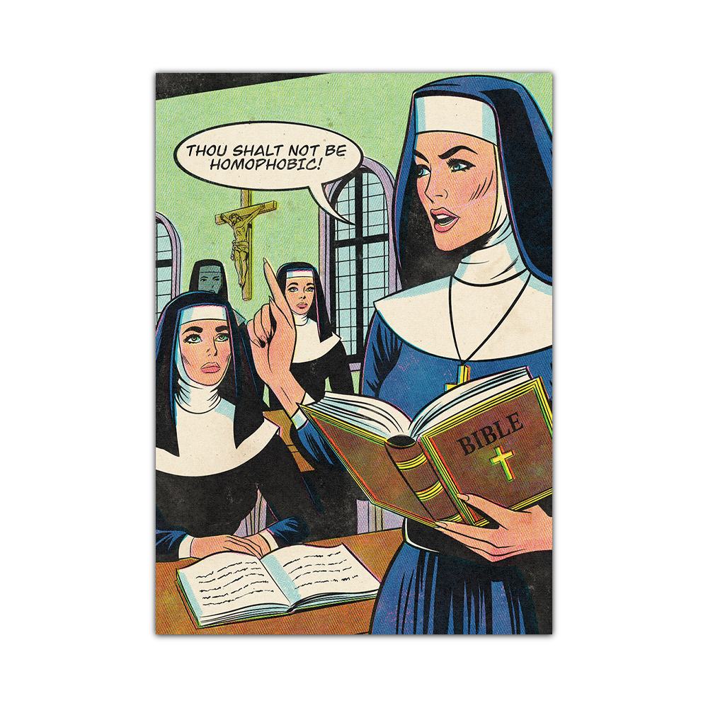 Thou Shalt No Be Homophobic Art Print